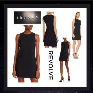 NWT Theory Nantalree Prosecco Sheath Dress in Solid Black Size P